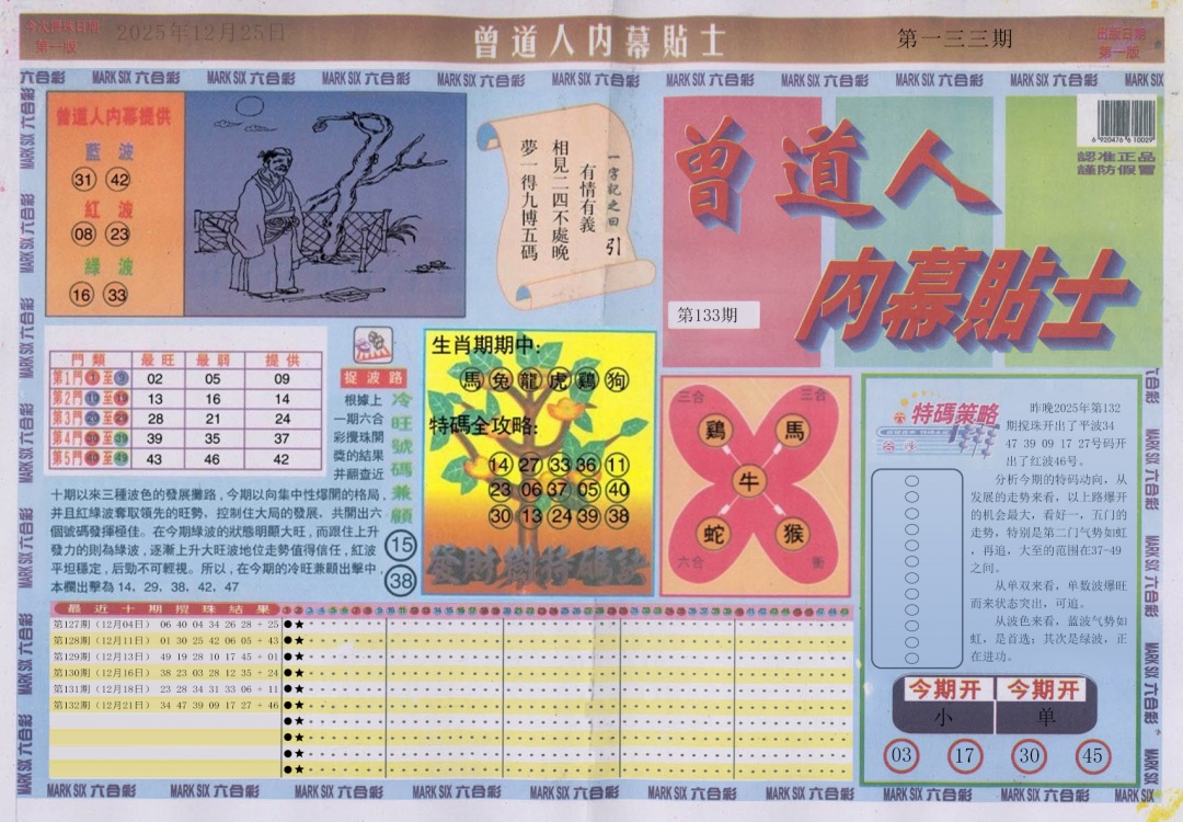 133期曾道人内幕贴士A[图]