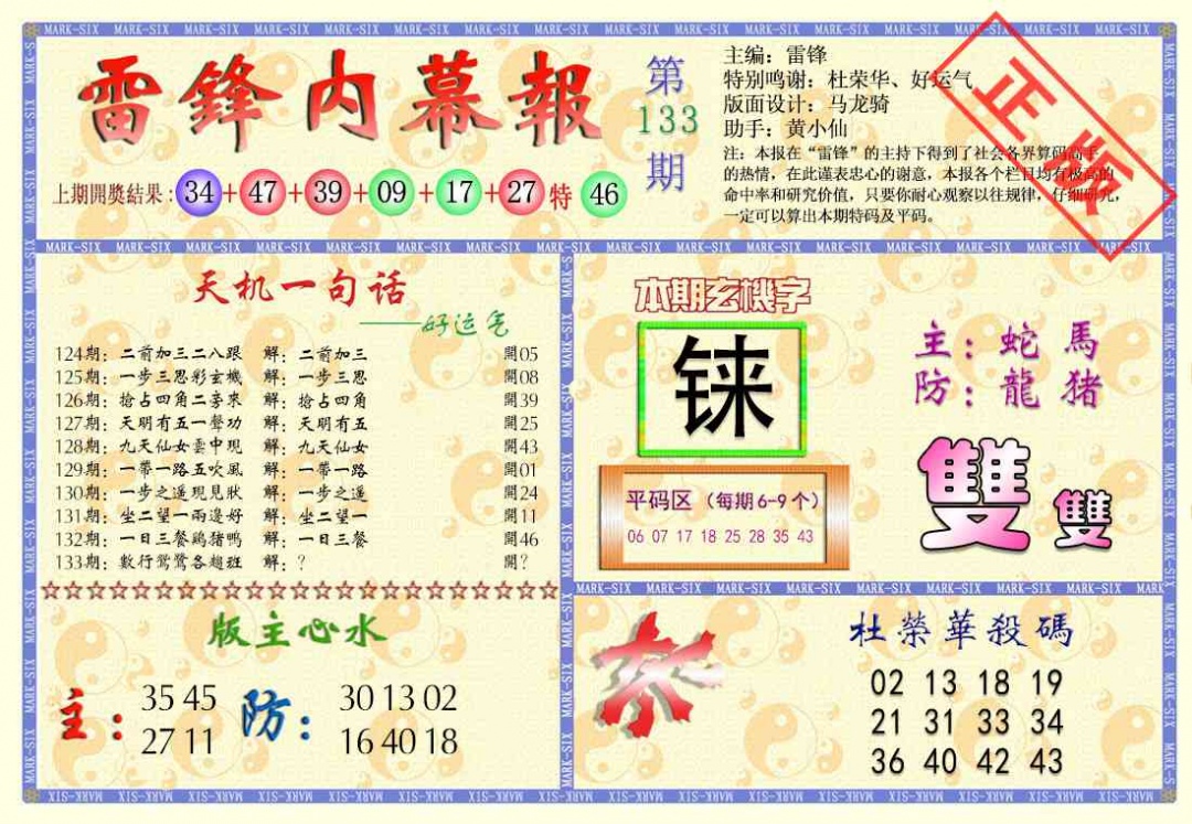 133期雷锋内幕报[图]